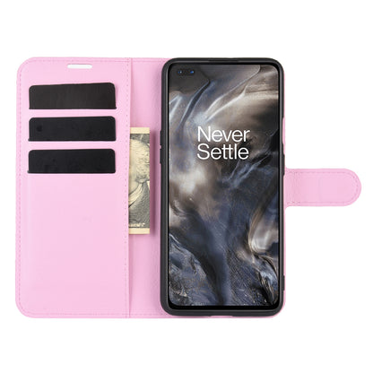 Litchi Texture Wallet Leather Mobile Phone Cover for OnePlus Nord Adjustable Foldable Stand