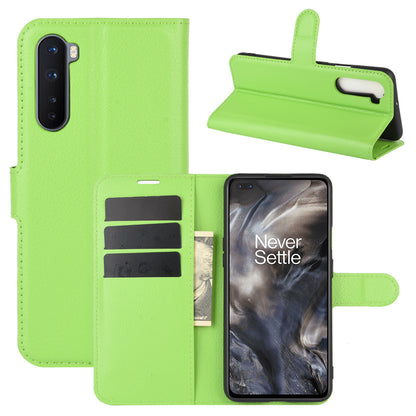 Litchi Texture Wallet Leather Mobile Phone Cover for OnePlus Nord Adjustable Foldable Stand