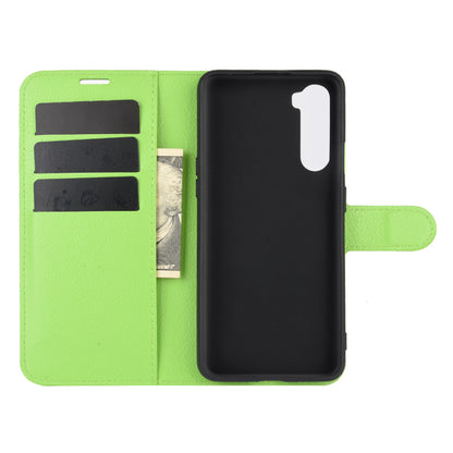 Litchi Texture Wallet Leather Mobile Phone Cover for OnePlus Nord Adjustable Foldable Stand