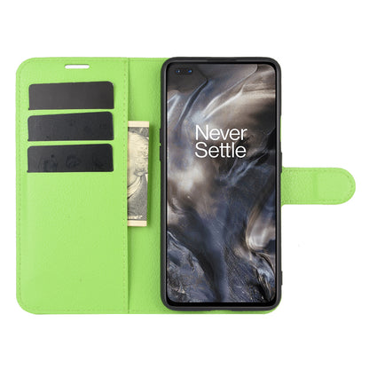 Litchi Texture Wallet Leather Mobile Phone Cover for OnePlus Nord Adjustable Foldable Stand