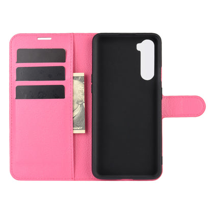 Litchi Texture Wallet Leather Mobile Phone Cover for OnePlus Nord Adjustable Foldable Stand