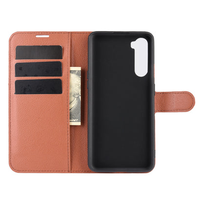 Litchi Texture Wallet Leather Mobile Phone Cover for OnePlus Nord Adjustable Foldable Stand