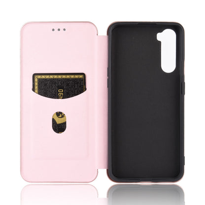 Carbon Fiber Texture Leather Auto-absorbed Phone Casing for OnePlus Nord