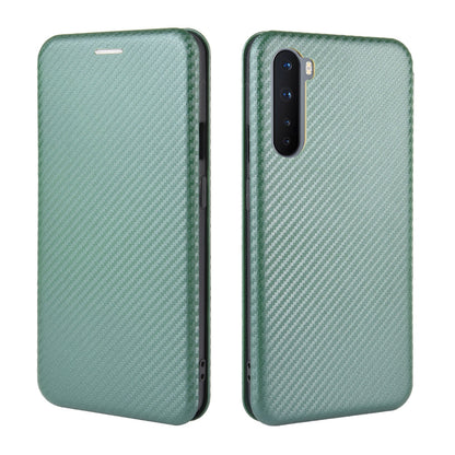 Carbon Fiber Texture Leather Auto-absorbed Phone Casing for OnePlus Nord