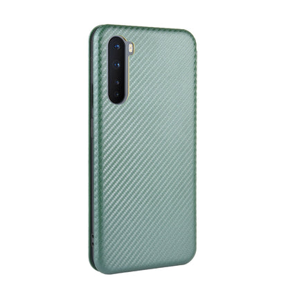 Carbon Fiber Texture Leather Auto-absorbed Phone Casing for OnePlus Nord