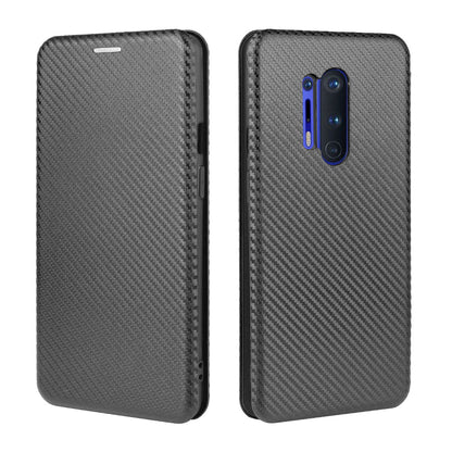 Carbon Fiber Texture Leather Auto-absorbed Phone Casing for OnePlus 8 Pro