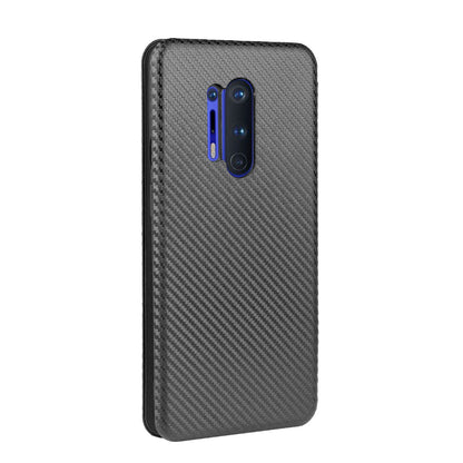 Carbon Fiber Texture Leather Auto-absorbed Phone Casing for OnePlus 8 Pro