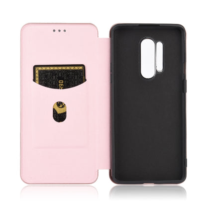 Carbon Fiber Texture Leather Auto-absorbed Phone Casing for OnePlus 8 Pro