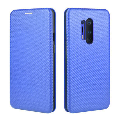 Carbon Fiber Texture Leather Auto-absorbed Phone Casing for OnePlus 8 Pro