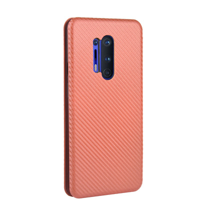 Carbon Fiber Texture Leather Auto-absorbed Phone Casing for OnePlus 8 Pro