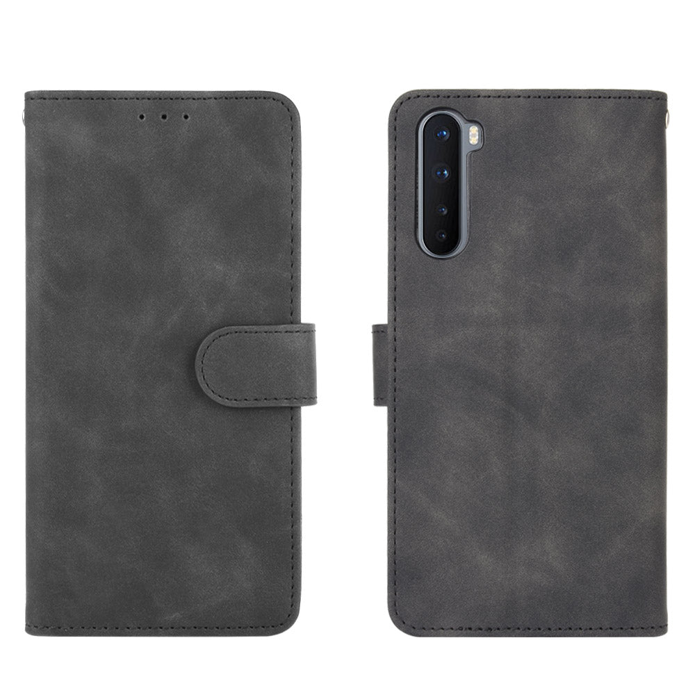 Skin-touch Wallet Stand Leather Flip Shell for OnePlus Nord