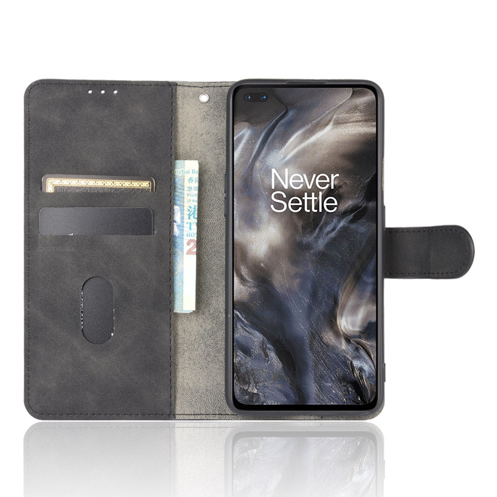 Skin-touch Wallet Stand Leather Flip Shell for OnePlus Nord