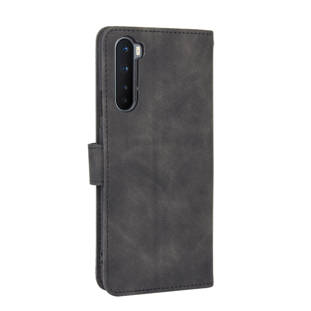 Skin-touch Wallet Stand Leather Flip Shell for OnePlus Nord