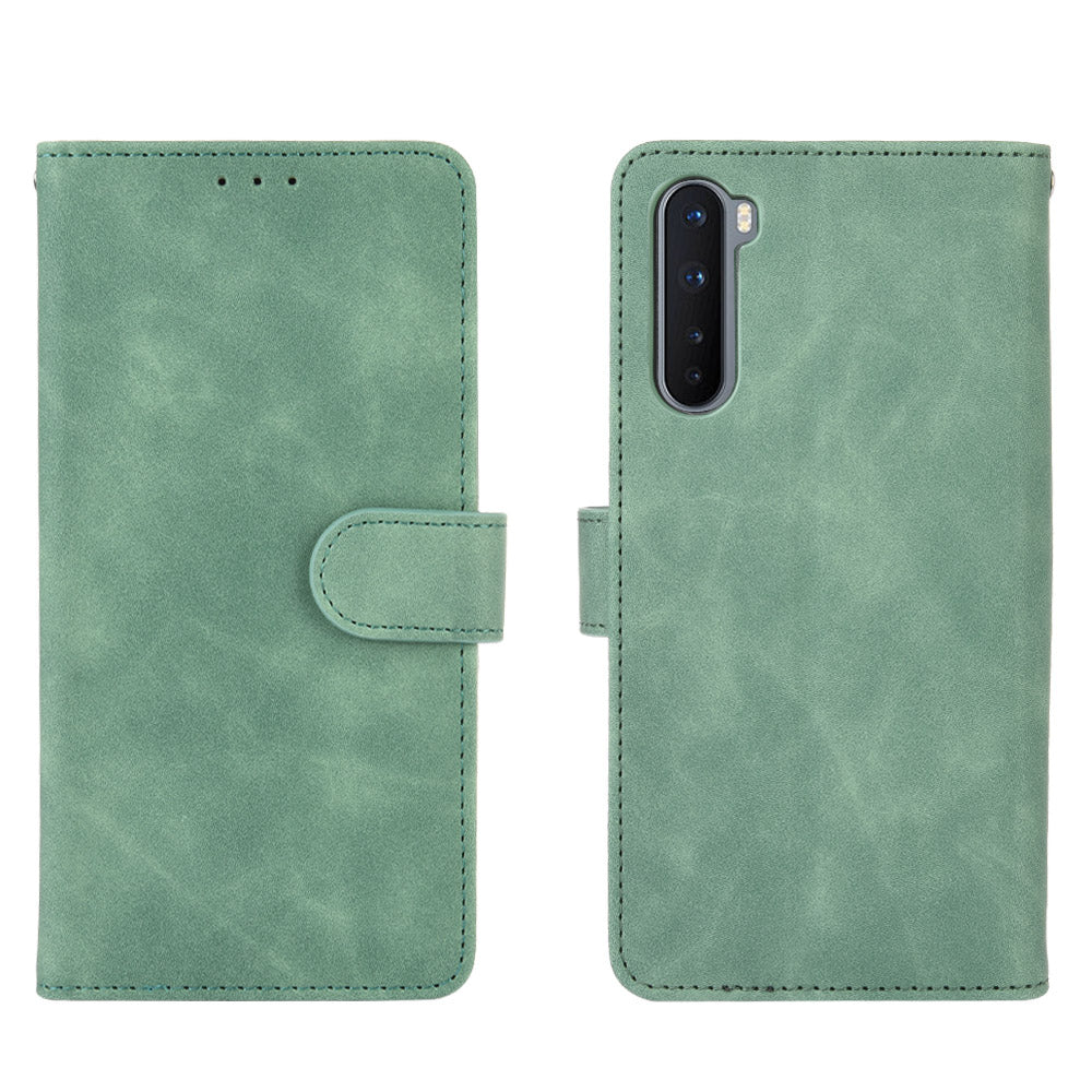 Skin-touch Wallet Stand Leather Flip Shell for OnePlus Nord