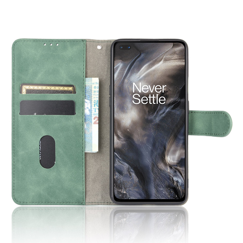 Skin-touch Wallet Stand Leather Flip Shell for OnePlus Nord