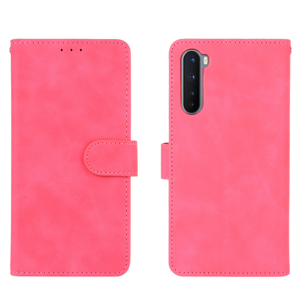 Skin-touch Wallet Stand Leather Flip Shell for OnePlus Nord