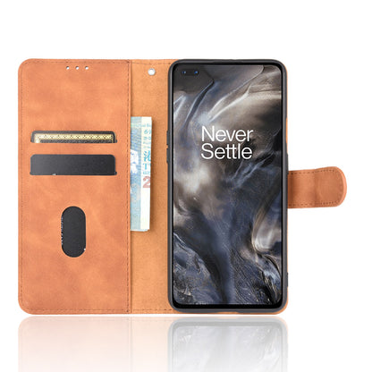 Skin-touch Wallet Stand Leather Flip Shell for OnePlus Nord