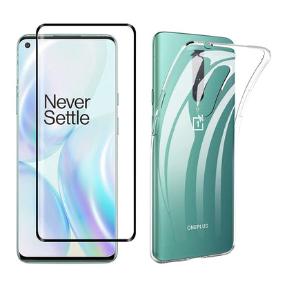 TPU Cover Phone Case + Tempered Glass Screen Protector for OnePlus 8