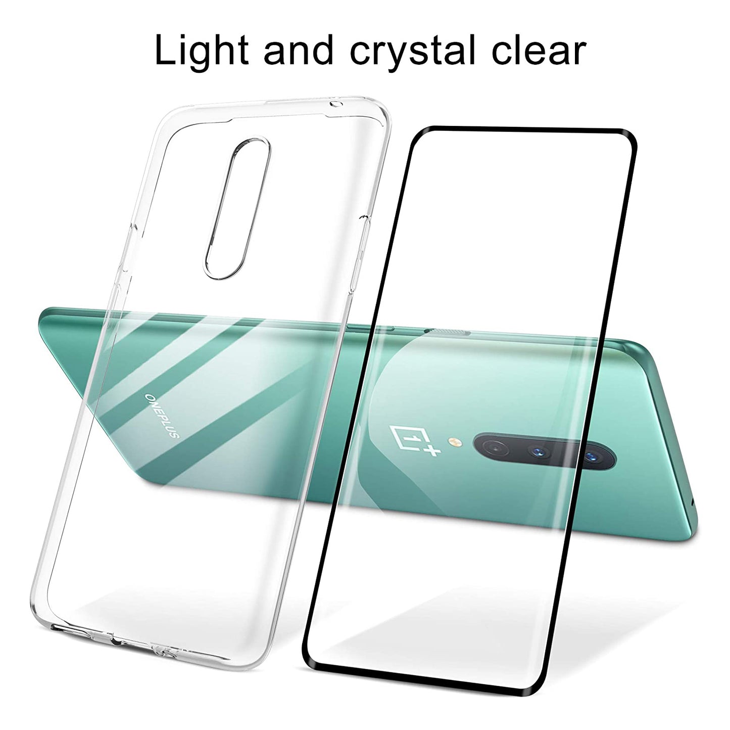 TPU Cover Phone Case + Tempered Glass Screen Protector for OnePlus 8