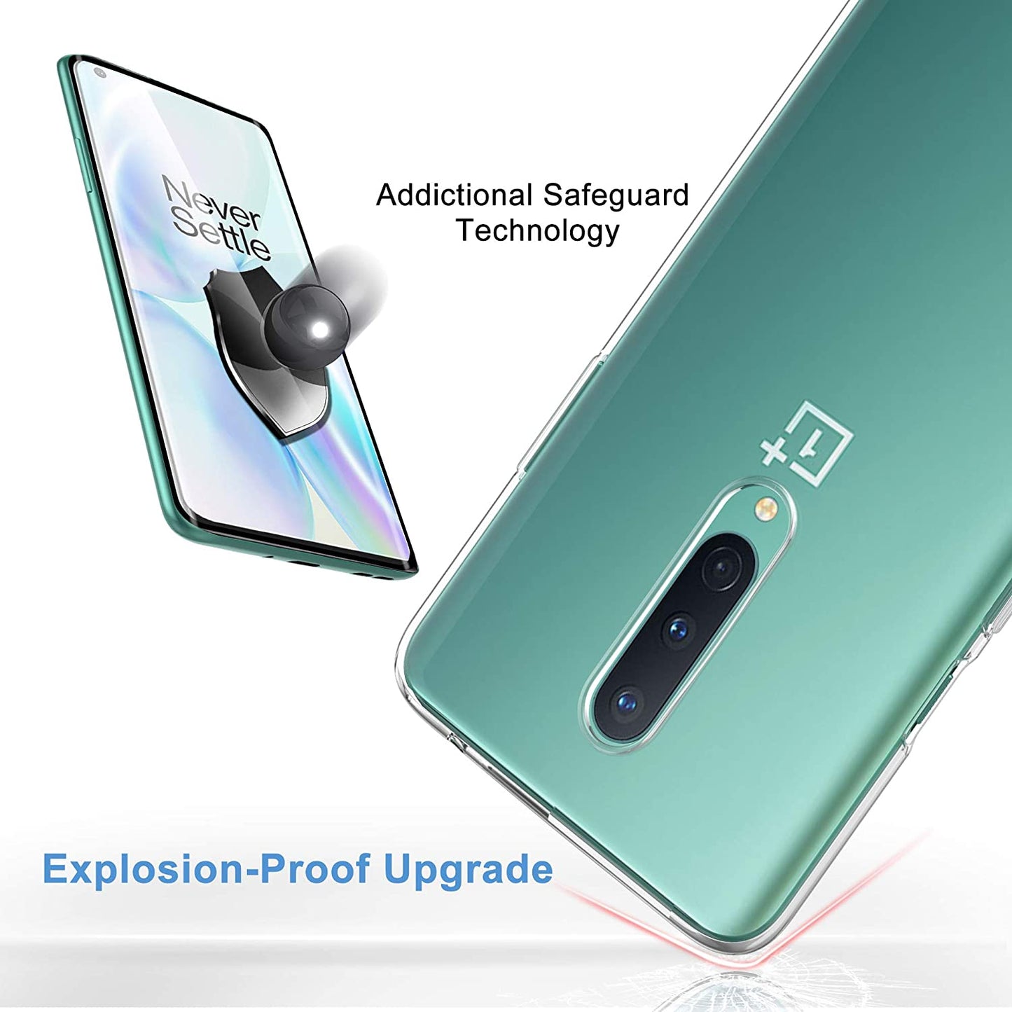 TPU Cover Phone Case + Tempered Glass Screen Protector for OnePlus 8