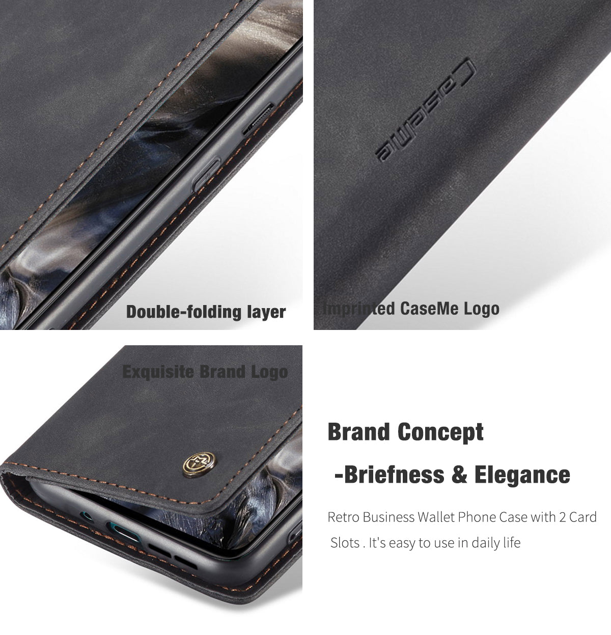 CASEME 013 Series Auto-absorbed Leather Wallet Protection Case for OnePlus Nord