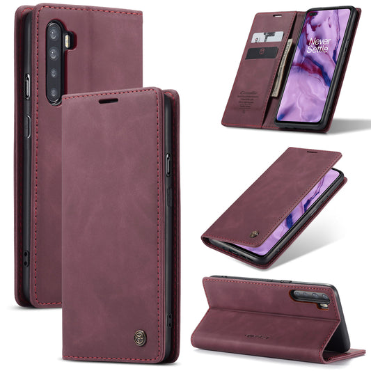 CASEME 013 Series Auto-absorbed Leather Wallet Protection Case for OnePlus Nord