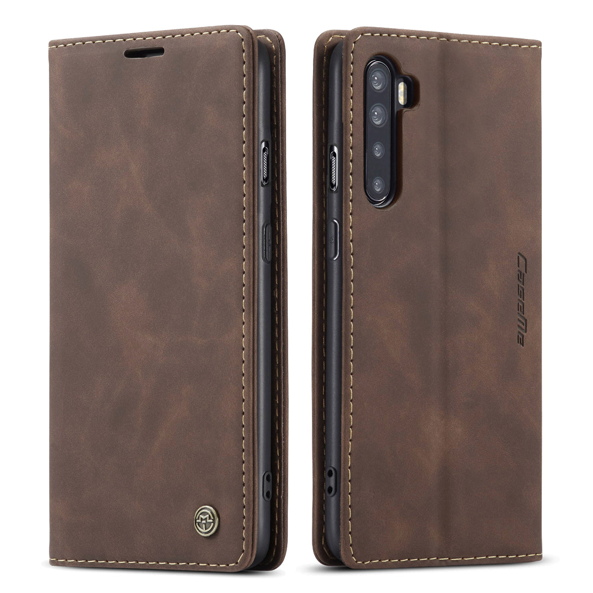 CASEME 013 Series Auto-absorbed Leather Wallet Protection Case for OnePlus Nord