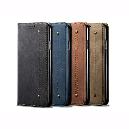 Vintage Style Jeans Cloth Texture Wallet Flip Leather Case for OnePlus Nord