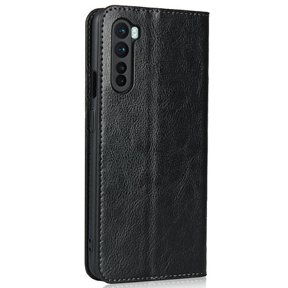 For OnePlus Nord Crazy Horse Genuine Leather Cover + TPU Inner Case with Wallet and Stand