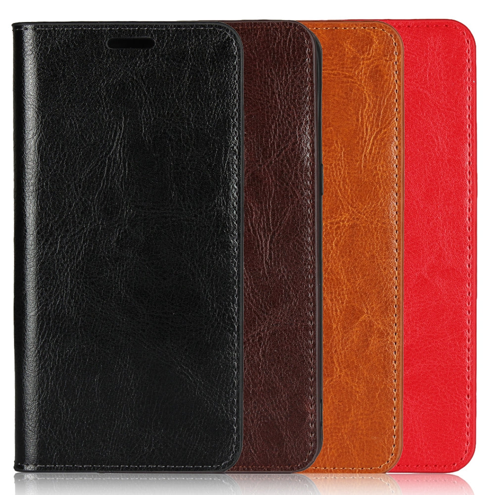 For OnePlus Nord Crazy Horse Genuine Leather Cover + TPU Inner Case with Wallet and Stand