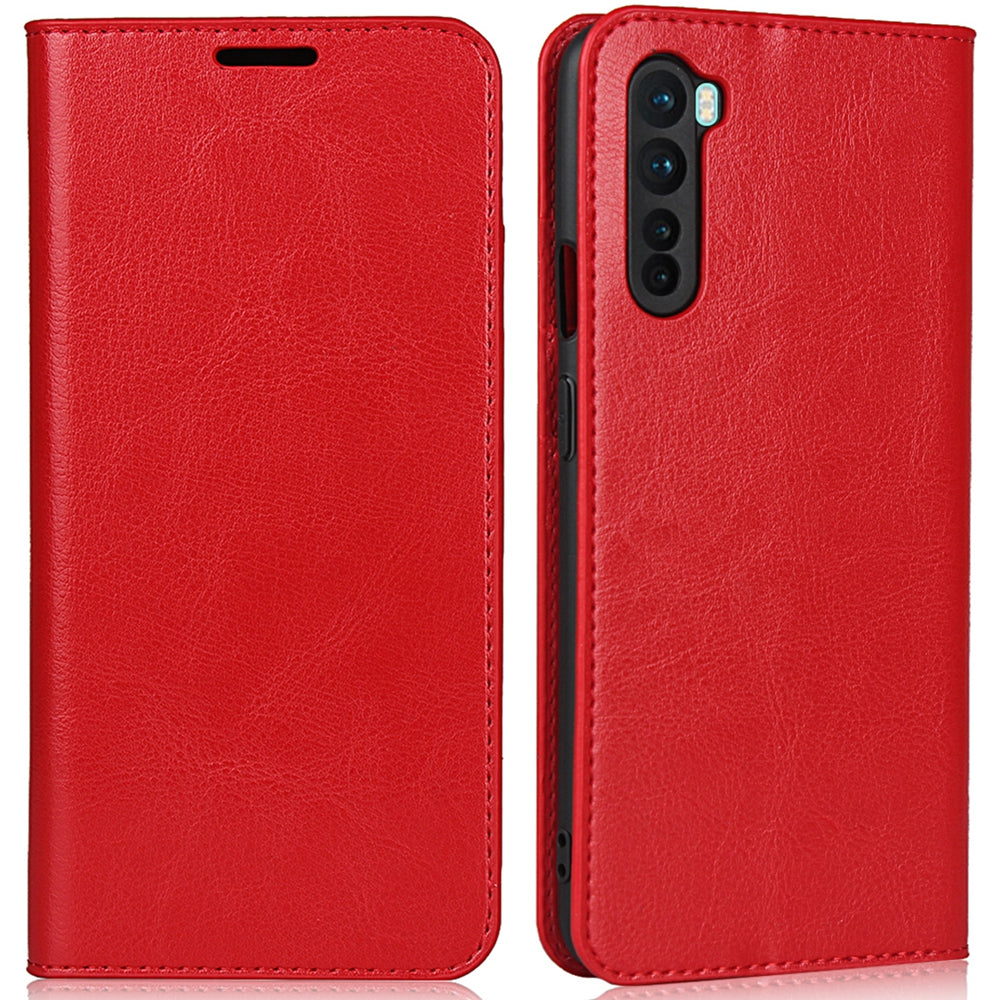 For OnePlus Nord Crazy Horse Genuine Leather Cover + TPU Inner Case with Wallet and Stand