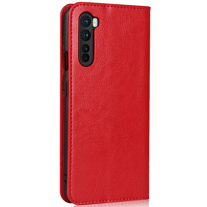 For OnePlus Nord Crazy Horse Genuine Leather Cover + TPU Inner Case with Wallet and Stand