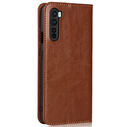 For OnePlus Nord Crazy Horse Genuine Leather Cover + TPU Inner Case with Wallet and Stand