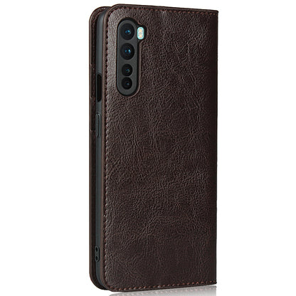 For OnePlus Nord Crazy Horse Genuine Leather Cover + TPU Inner Case with Wallet and Stand