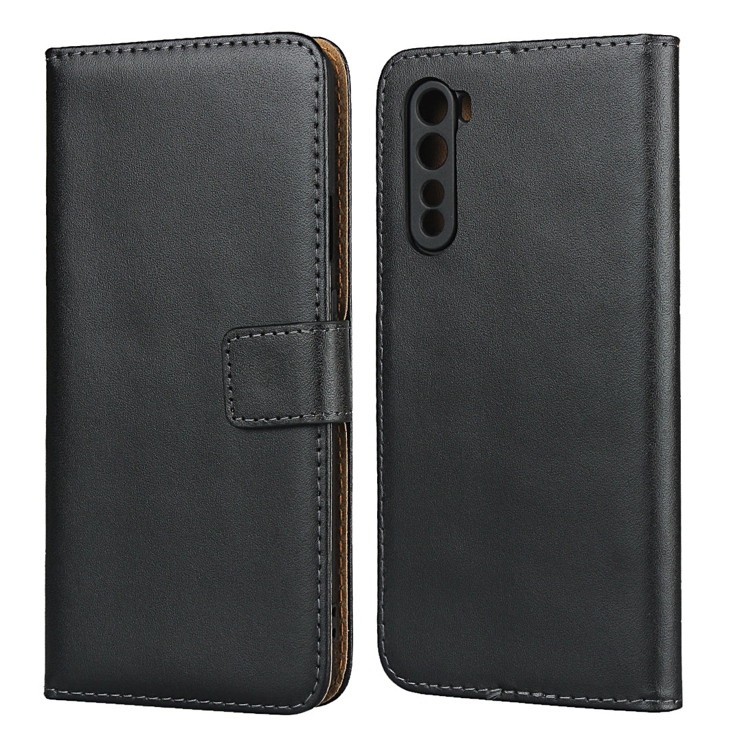 Genuine Leather Stand Wallet Case Accessory for OnePlus Nord