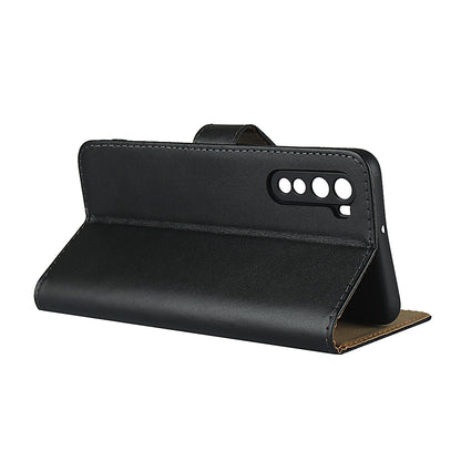 Genuine Leather Stand Wallet Case Accessory for OnePlus Nord