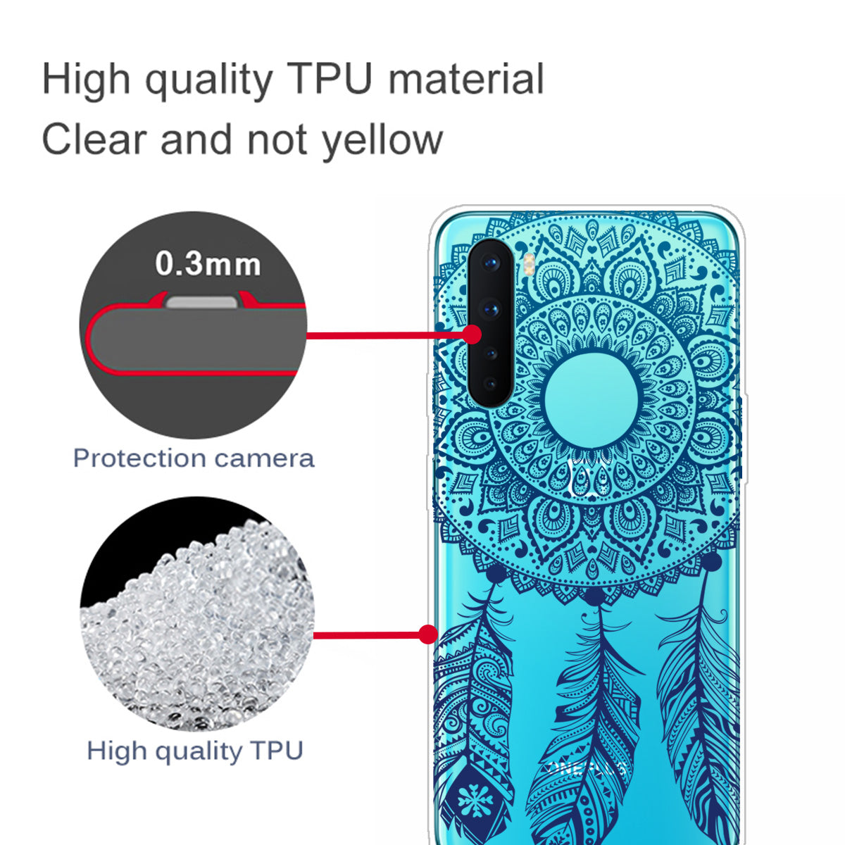 Pattern Printing TPU Protective Back Case for OnePlus Nord