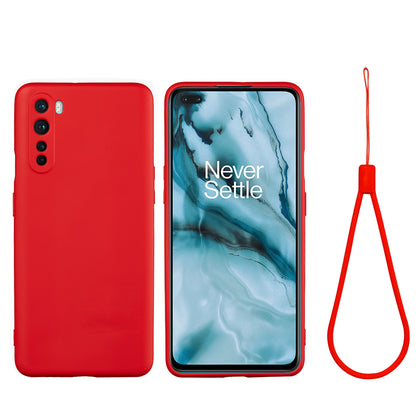 Liquid Silicone Soft Phone Shell with Strap for OnePlus Nord