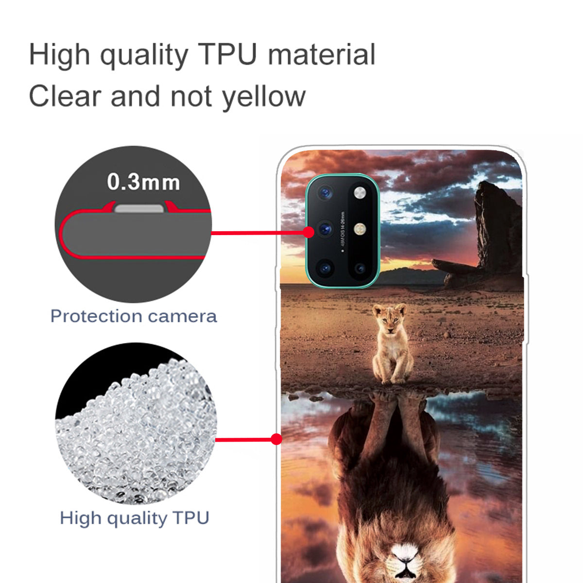 Pattern Printing Flexible TPU Back Protection Cover for OnePlus 8T