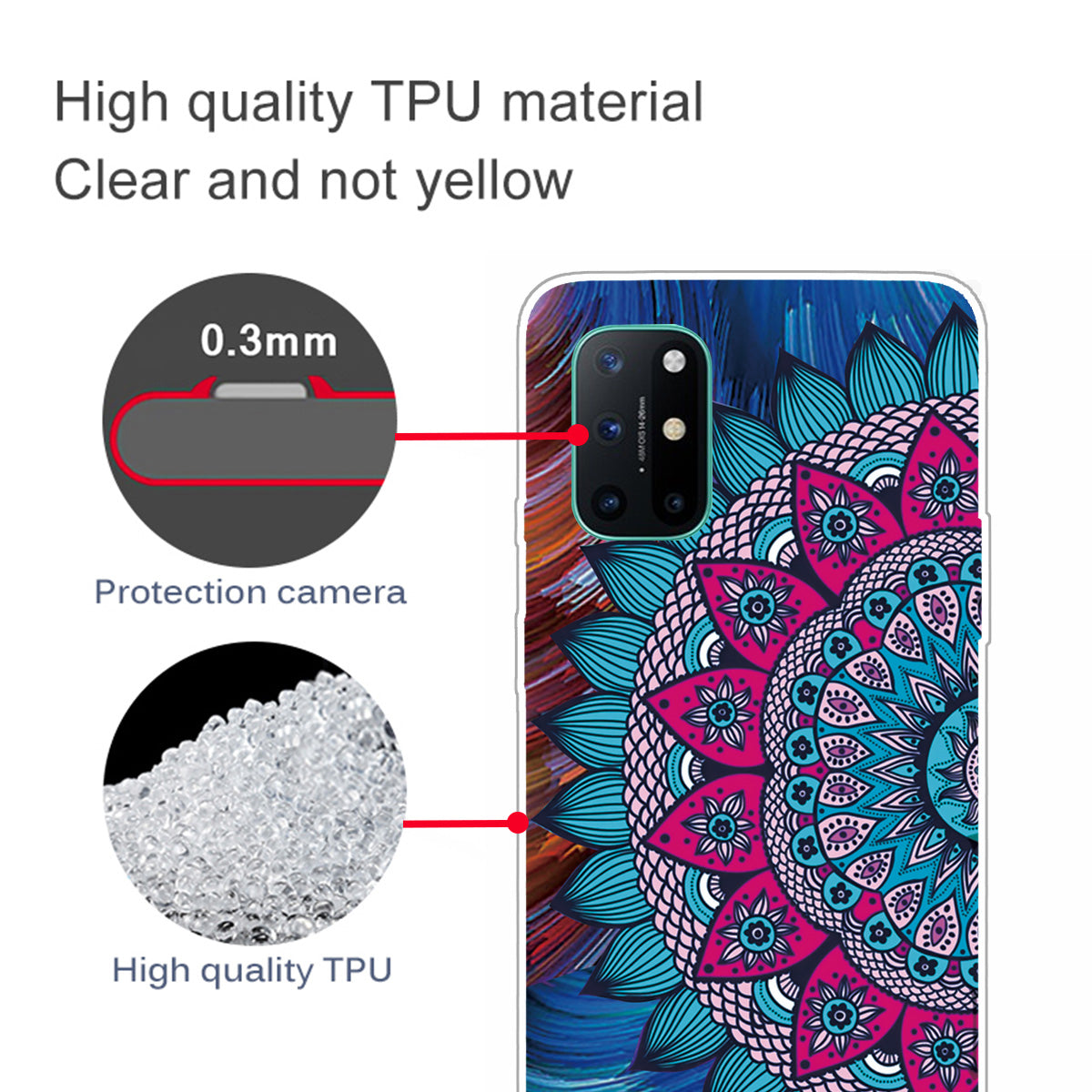 Pattern Printing Flexible TPU Back Protection Cover for OnePlus 8T