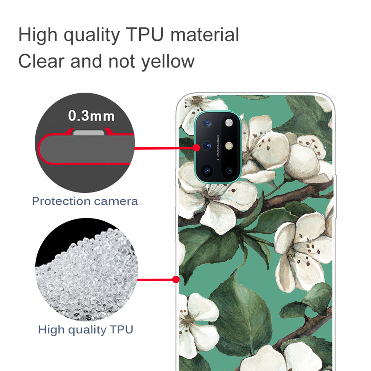 Pattern Printing Flexible TPU Back Protection Cover for OnePlus 8T