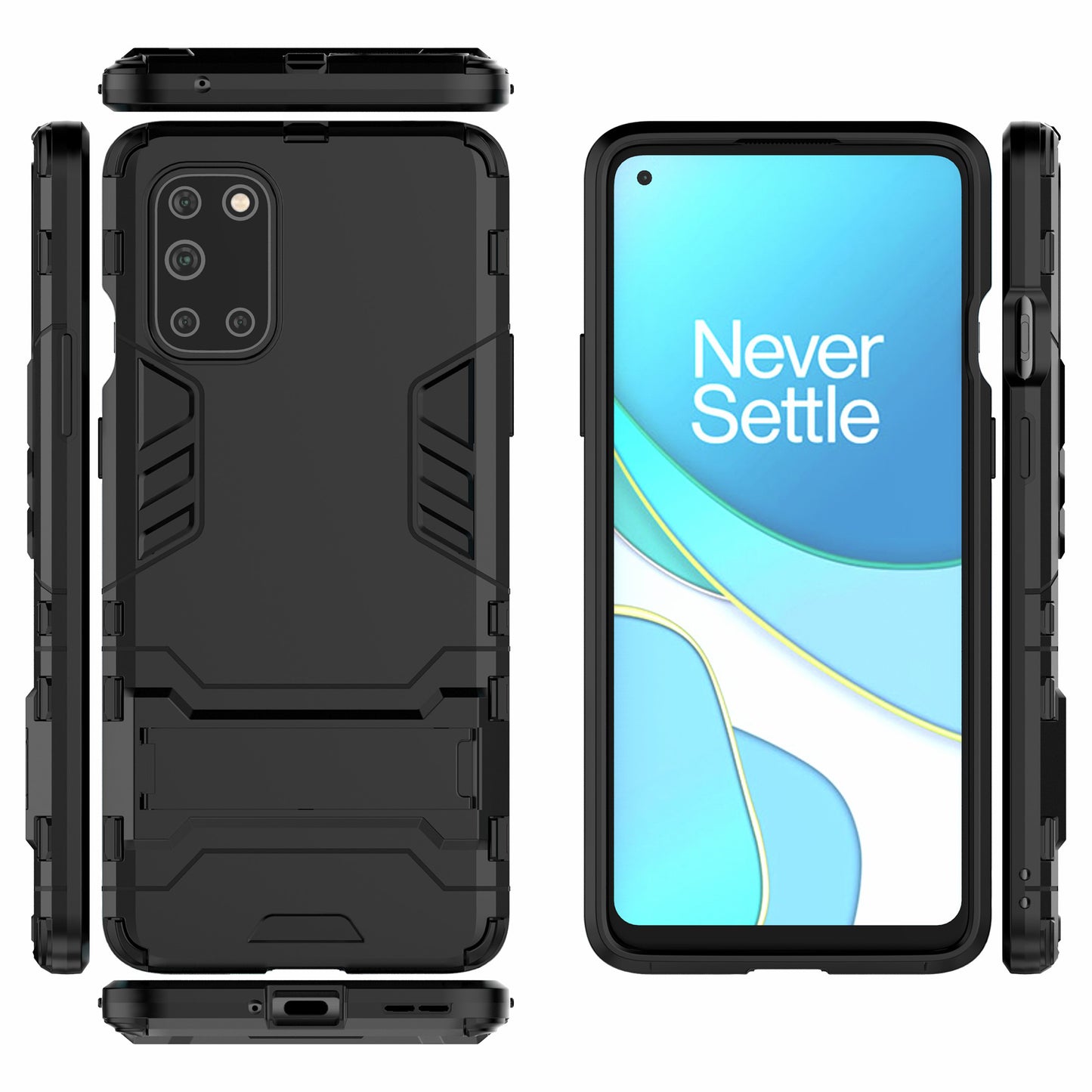 2 in 1 PC + TPU Mobile Phone Cover with Kickstand for OnePlus 8T