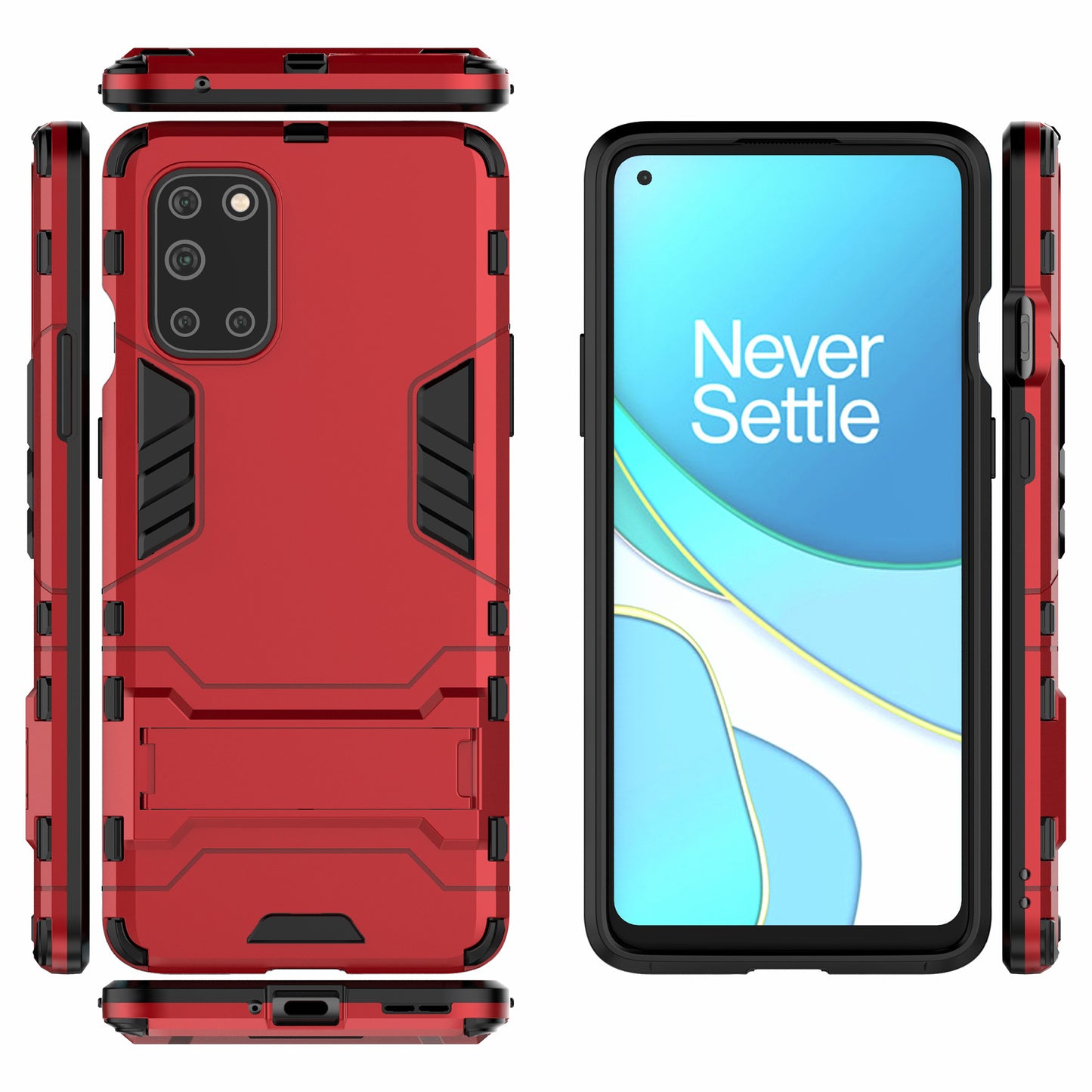 2 in 1 PC + TPU Mobile Phone Cover with Kickstand for OnePlus 8T