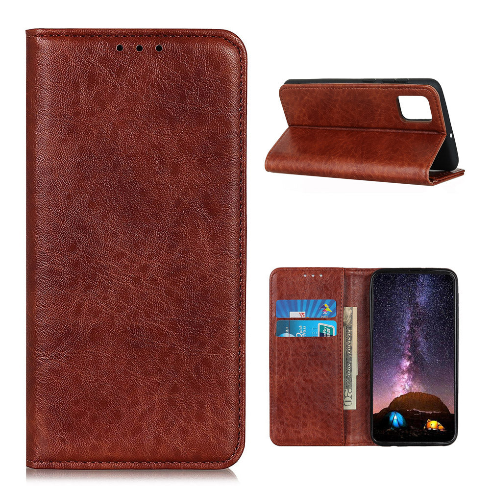 Auto-absorbed Crazy Horse Texture Case for OnePlus 8T Split Leather Wallet Shell