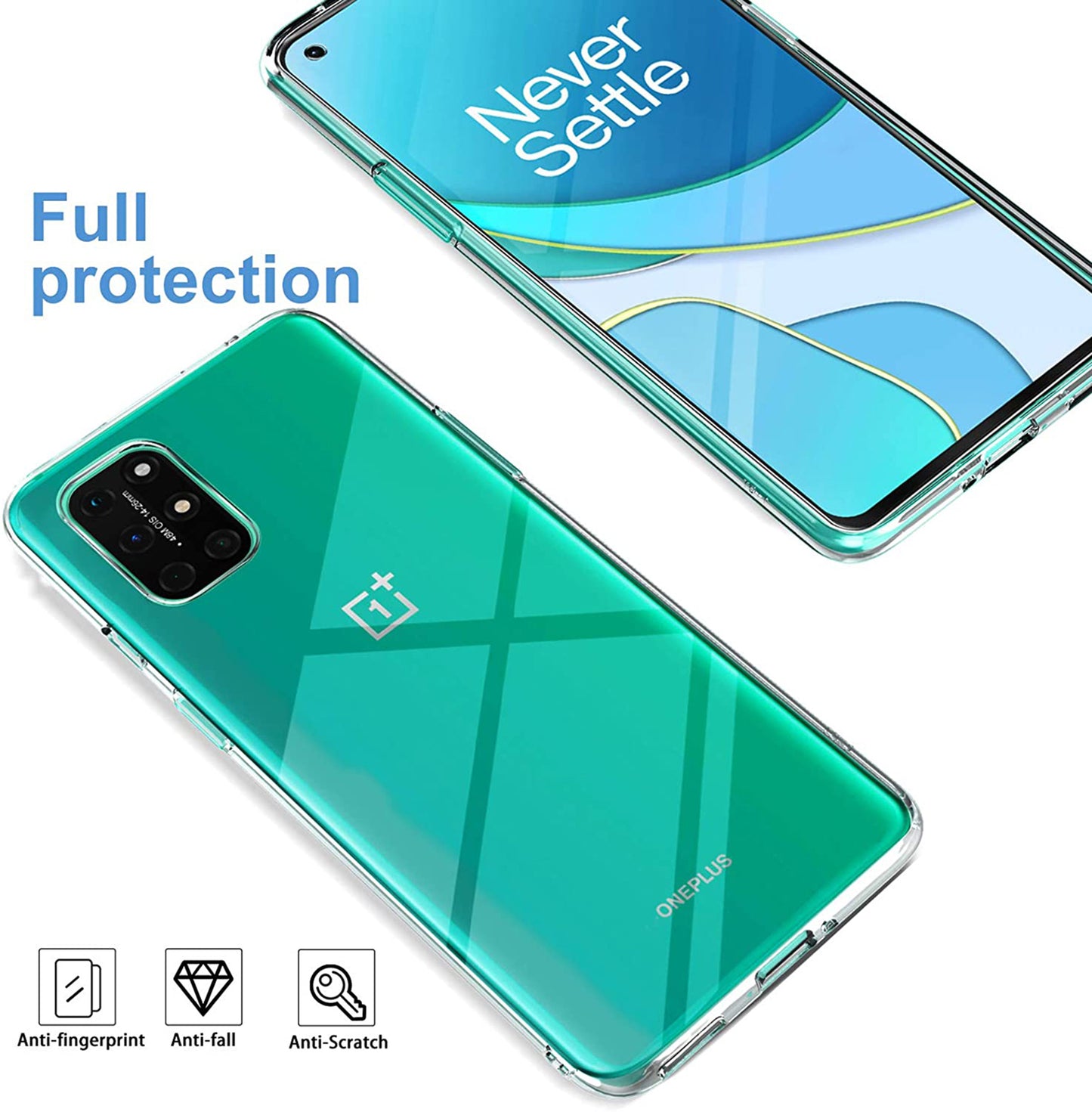 Soft TPU Case for OnePlus 8T Shell with Tempered Glass Screen Film