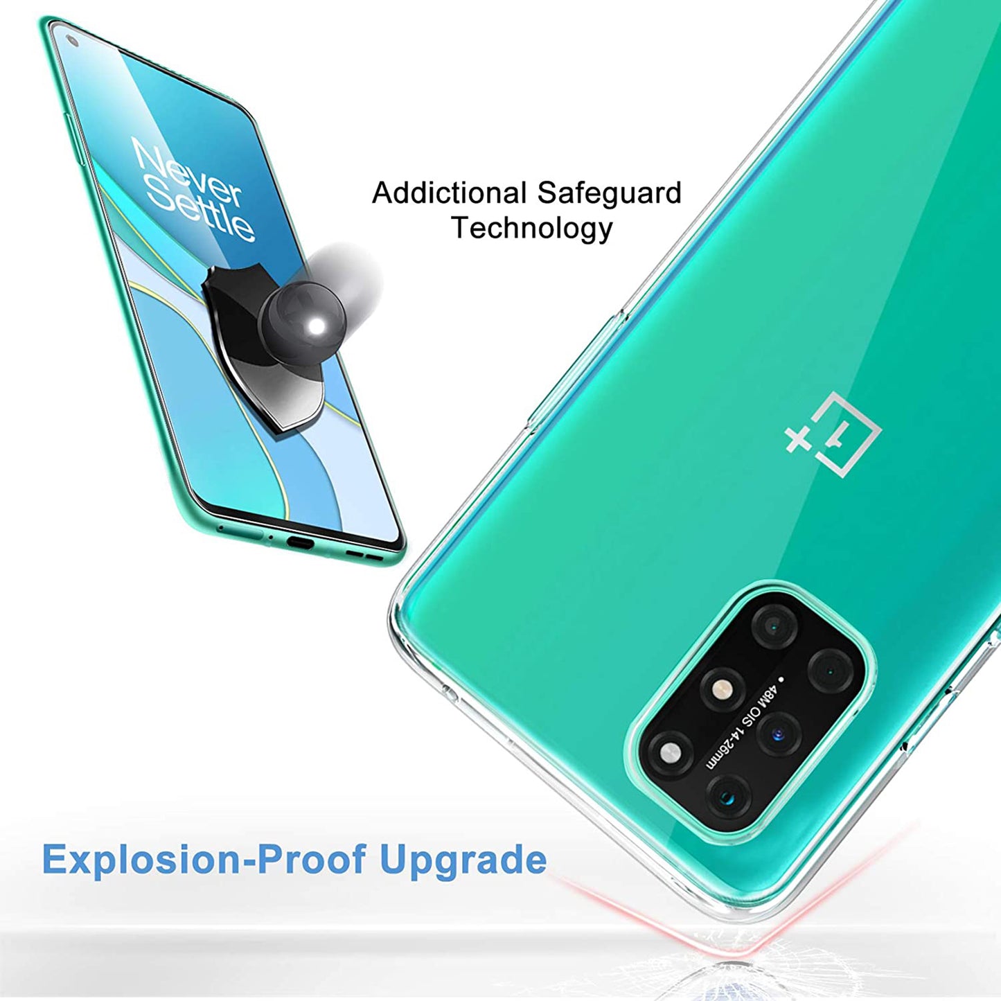 Soft TPU Case for OnePlus 8T Shell with Tempered Glass Screen Film