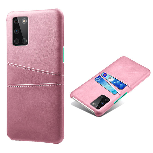 KSQ Double Card Slots PU Leather Coated Hard PC Mobile Phone Cover for OnePlus 8T