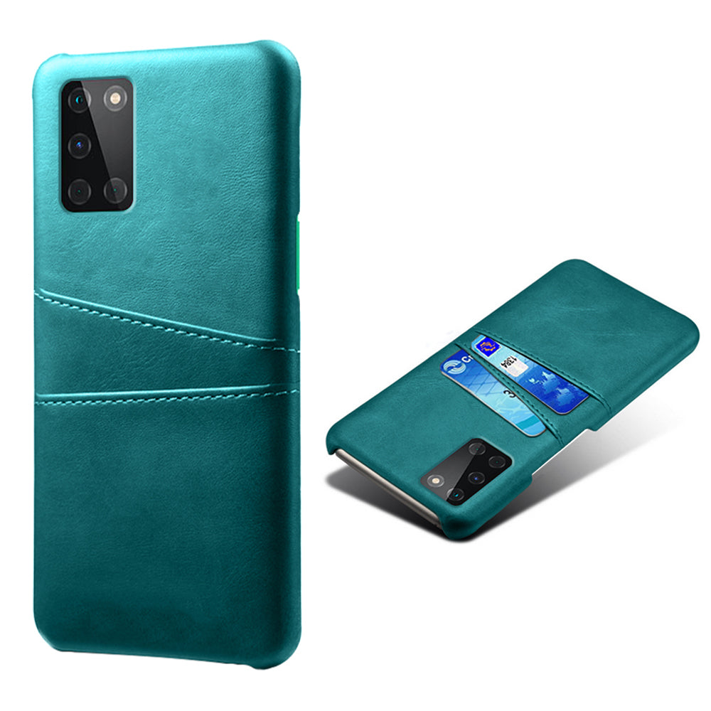 KSQ Double Card Slots PU Leather Coated Hard PC Mobile Phone Cover for OnePlus 8T