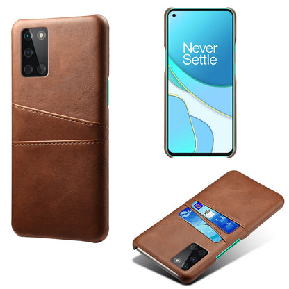 KSQ Double Card Slots PU Leather Coated Hard PC Mobile Phone Cover for OnePlus 8T