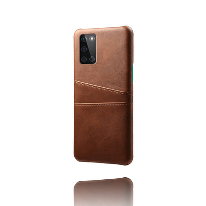 KSQ Double Card Slots PU Leather Coated Hard PC Mobile Phone Cover for OnePlus 8T